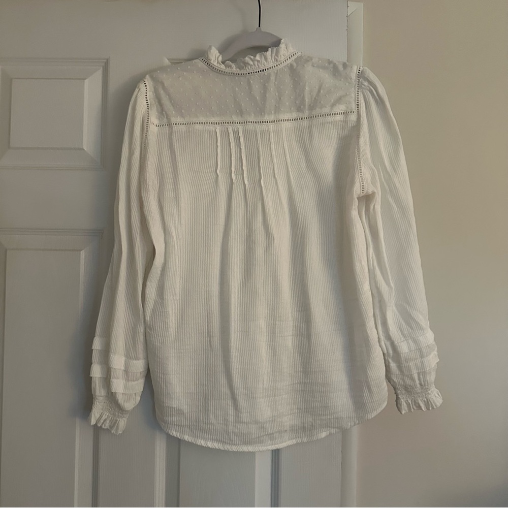 Quince Organic Textured Cotton Peasant Blouse - Picture 4 of 5